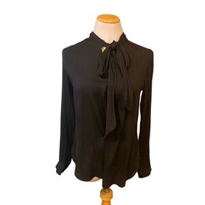 Loft Black Tie Neck Secretary’s Blouse